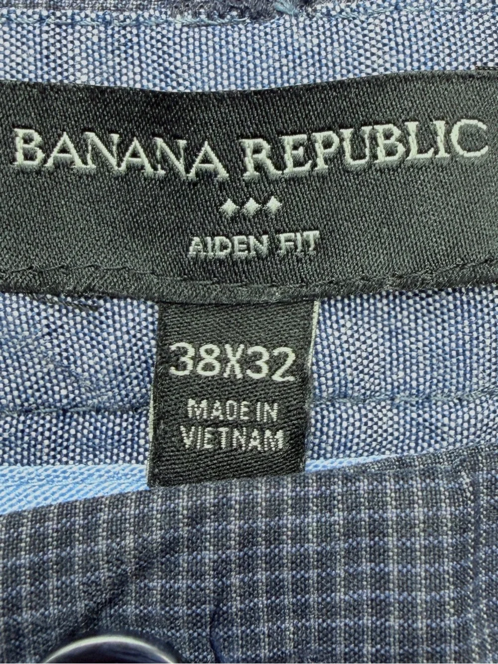 Banana Republic Aiden Fit Chinos 38x32 Navy Micro Check Houndstooth Pants Like N